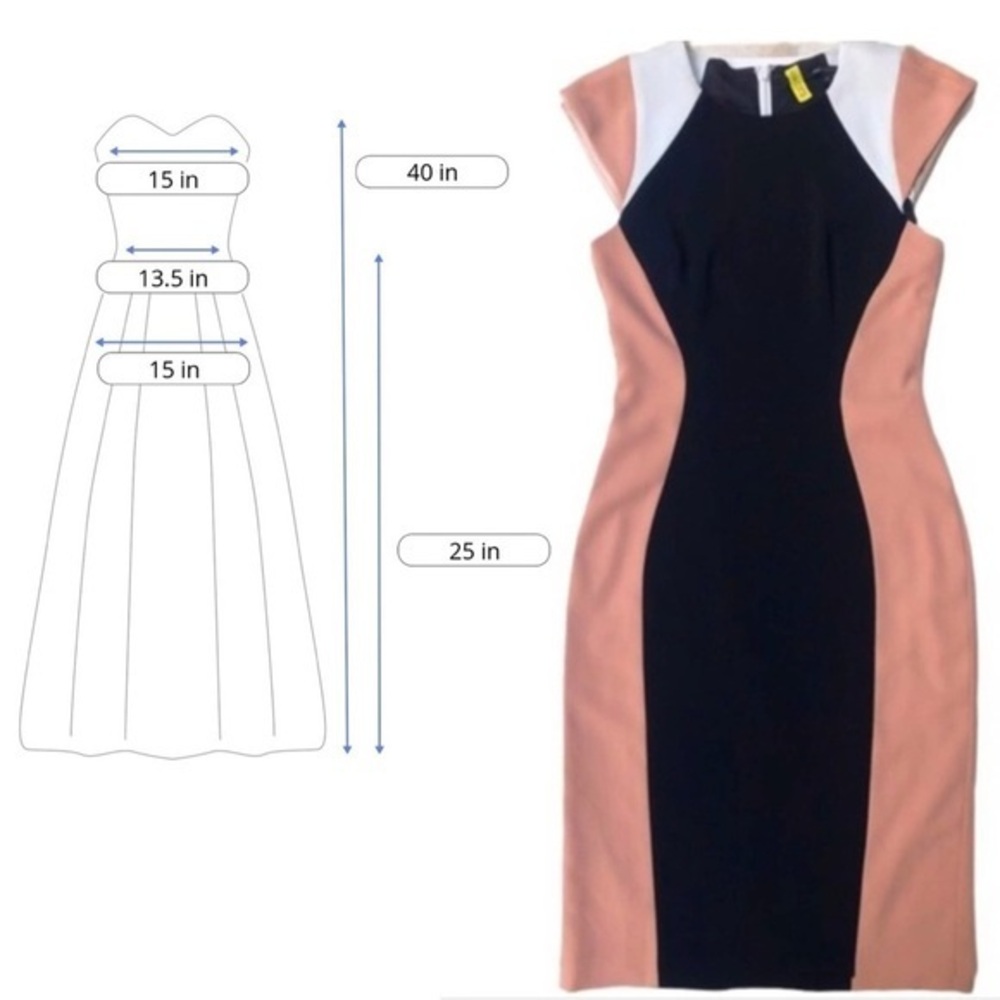 JAYGODFREY Color Block Cocktail Midi Dress